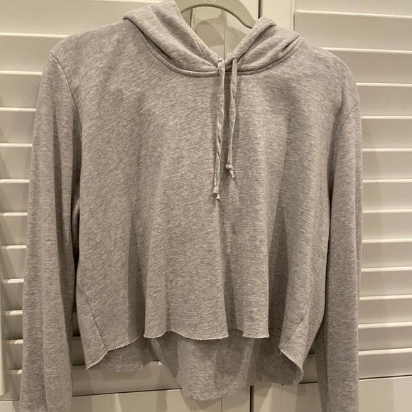 Brandy Melville Tops - Brandy Melville Grey Cropped Hoodie